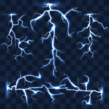450x450 Vector Lightning Illustration Set Free Download