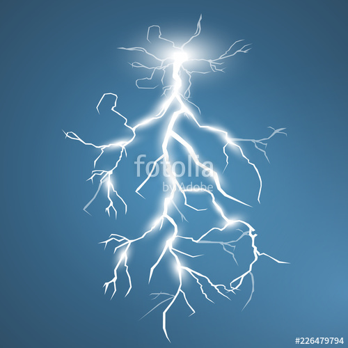 500x500 Lightning And Thunder Bolt, Glow And Sparkle Effect, Vector Art
