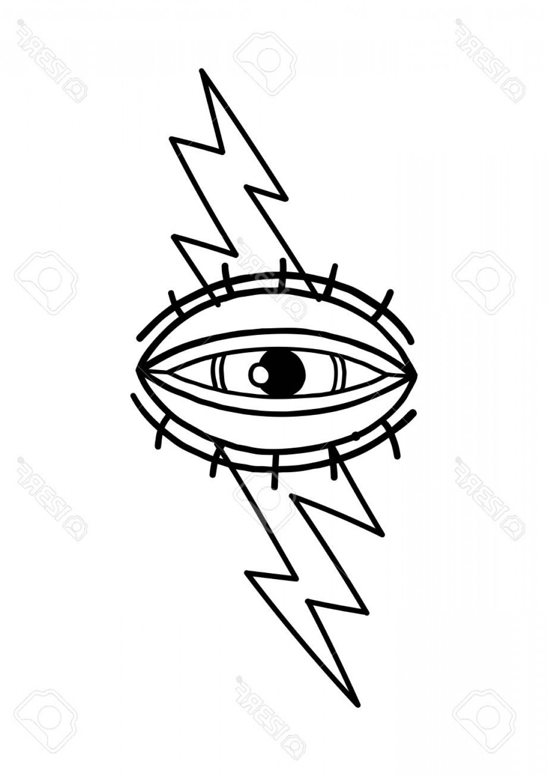 1102x1560 Photostock Vector Graphic Illustration Of All Seeing Eye Pierced