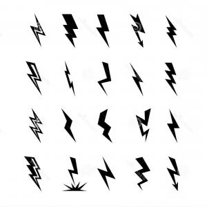 300x300 Photostock Vector Lightning Silhouette Lightning Bolt Icon Set