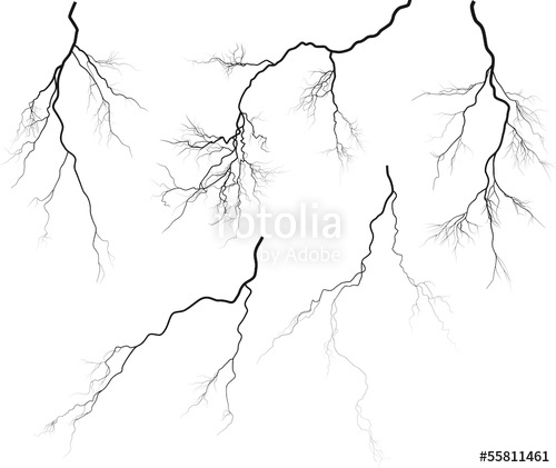 Five Lightning Silhouettes On White Stock Image And Royalty Free 500x421 Five Lightning Silhouettes On White Stock Image And Royalty Free