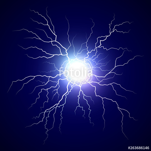 500x500 Plasma Bolt Fireball On Dark Background Thunder Storm Flash