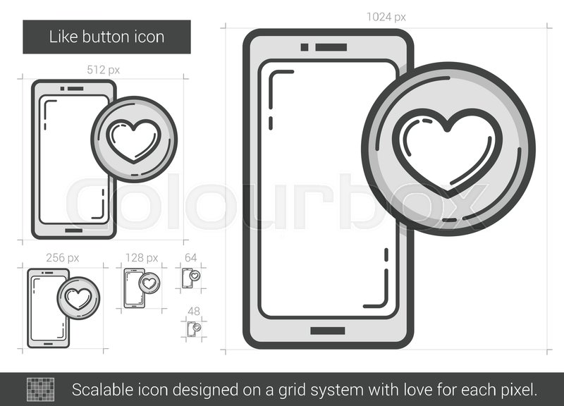 800x576 Like Button Vector Line Icon Isolated Stock Vector Colourbox