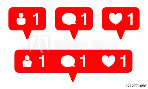 500x300 Like Icon Vector Comment Icon Vector Follower Icon Vector