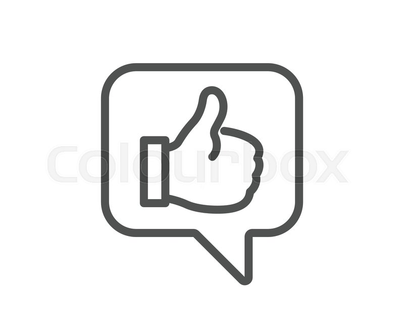 800x647 Like Line Icon Thumbs Up Sign Stock Vector Colourbox
