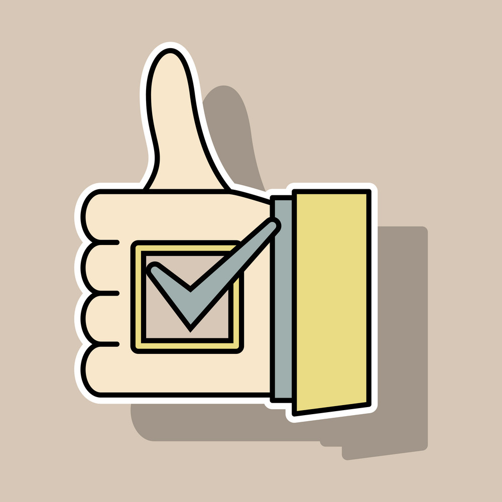 Sticker Thumbs Up Like Social Network Facebook Vector 1000x1000 Sticker Thumbs Up Like Social Network Facebook Vector