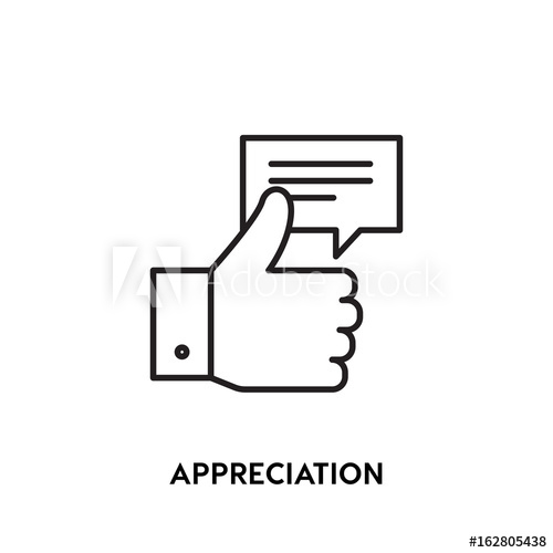 500x500 Appreciation Vector Icon, Like Symbol Modern, Simple Flat Vector