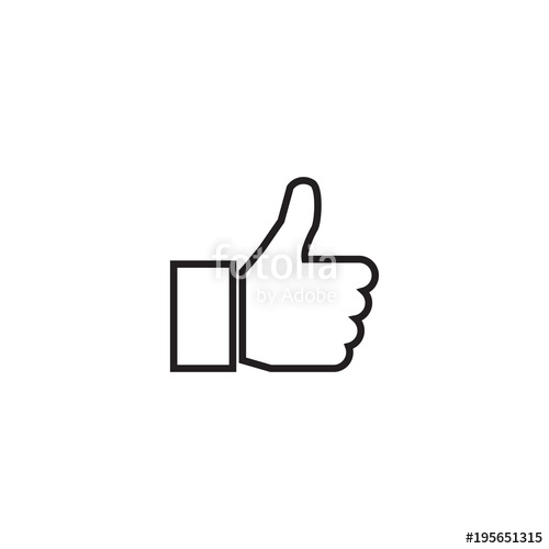 500x500 Outline Thumb Up Icon Isolated On Grey Background Line Like