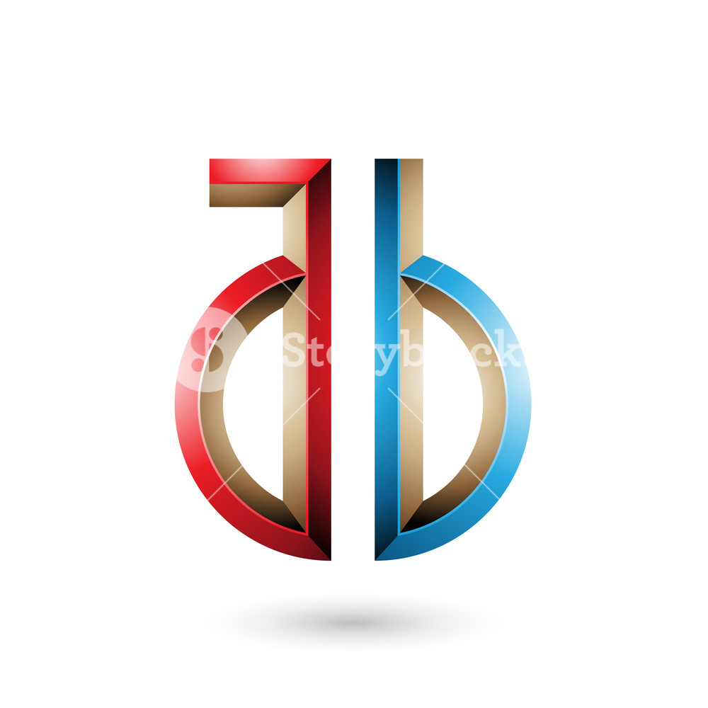 1000x1000 Vector Illustration Of Red And Blue Key Like Symbol Of Letters