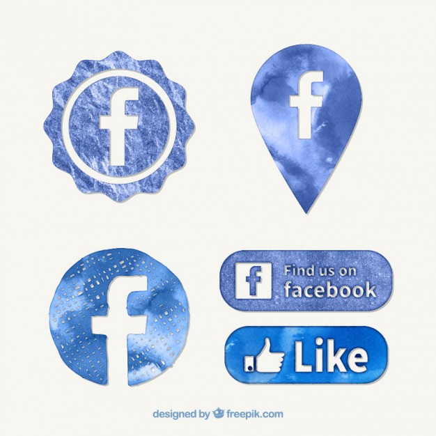 626x626 Watercolor Facebook Icons Vector Free Download