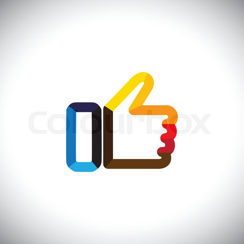 800x800 Colorful Hand Thumbs Up Symbol