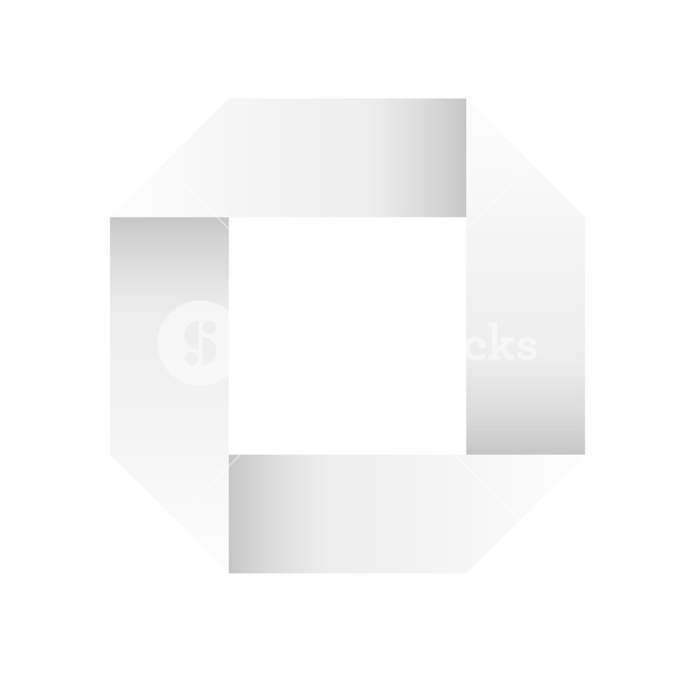 1000x1000 Paper White Infinite Ribbon Loop Folded In A Shape Of Square