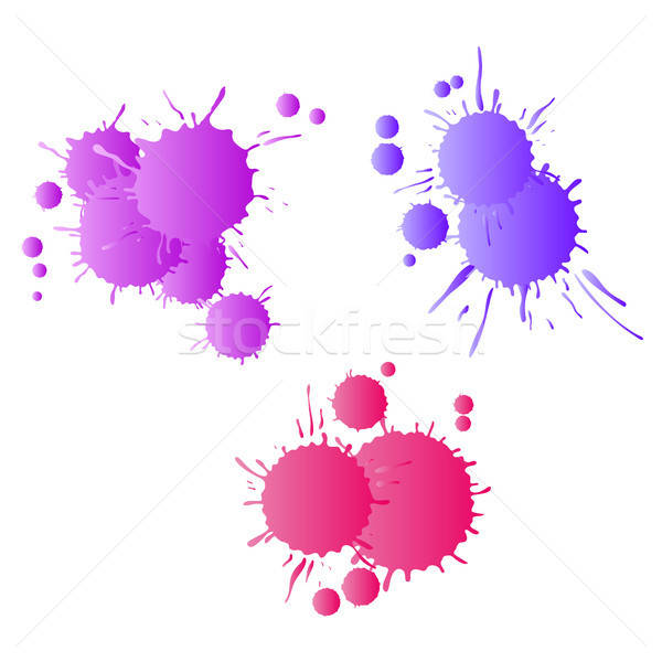 600x600 Red Purple Lilac Watercolor Paint Drops Vector Illustration
