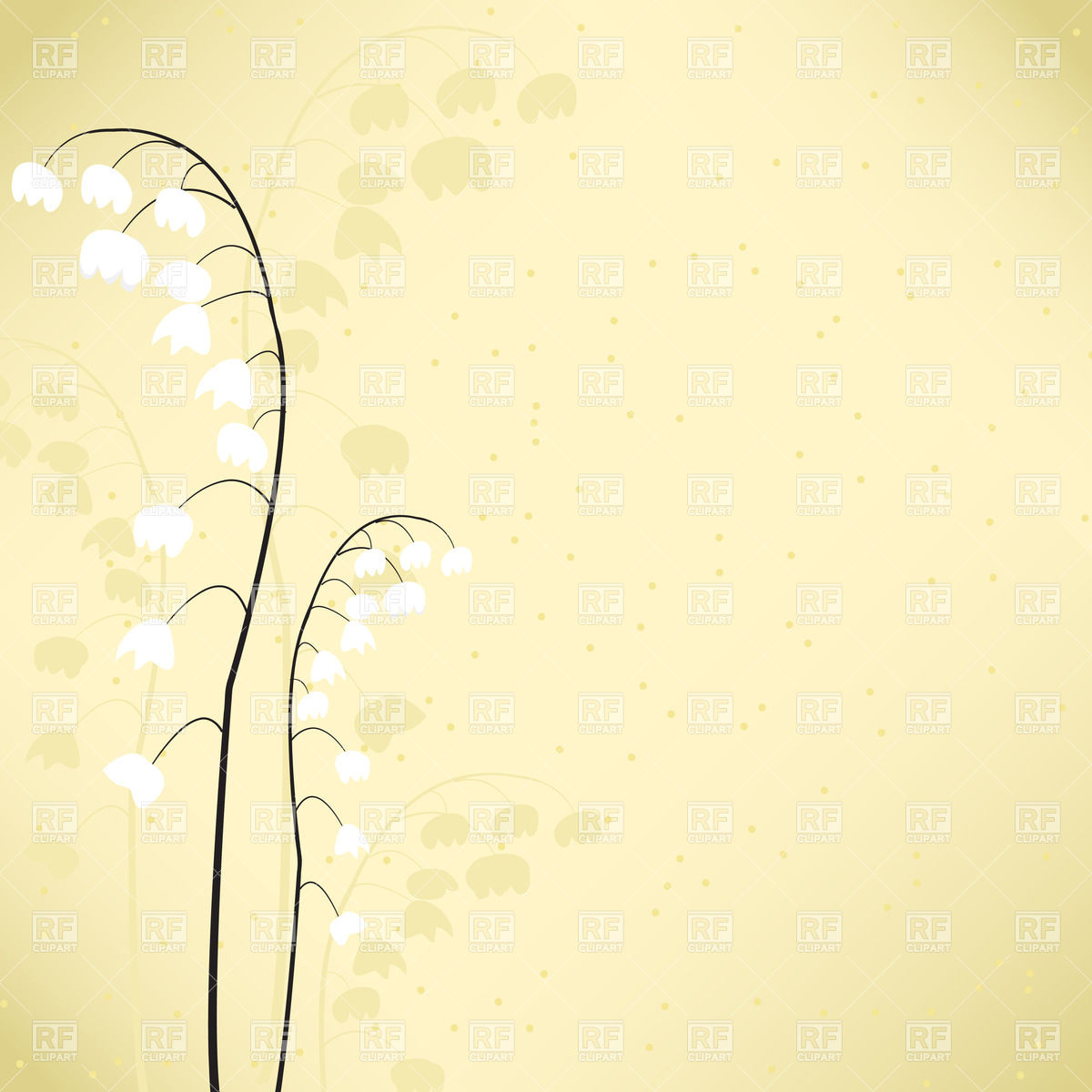 1200x1200 White May Lily Flowers Of The Valley Background Vector Image