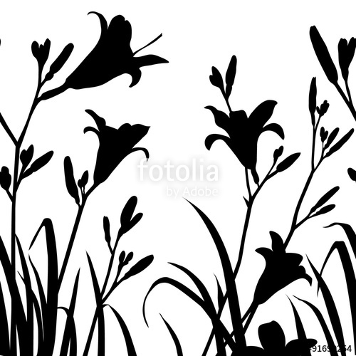 500x500 Decorative Seamless Lily Silhouette Stock Image And Royalty Free