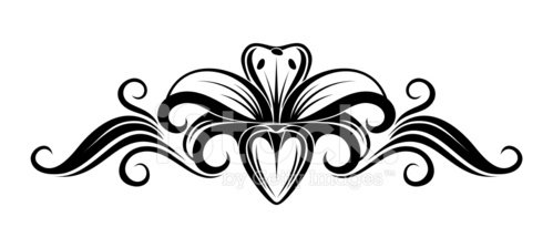 499x224 Black Silhouette Of Lily Vector Premium Clipart