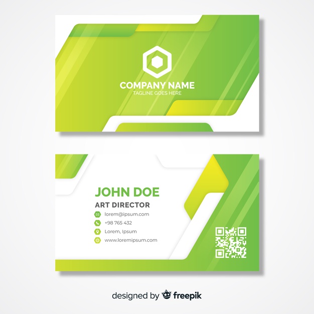 626x626 Lime Green Business Card Template With Logo Vector Free Download