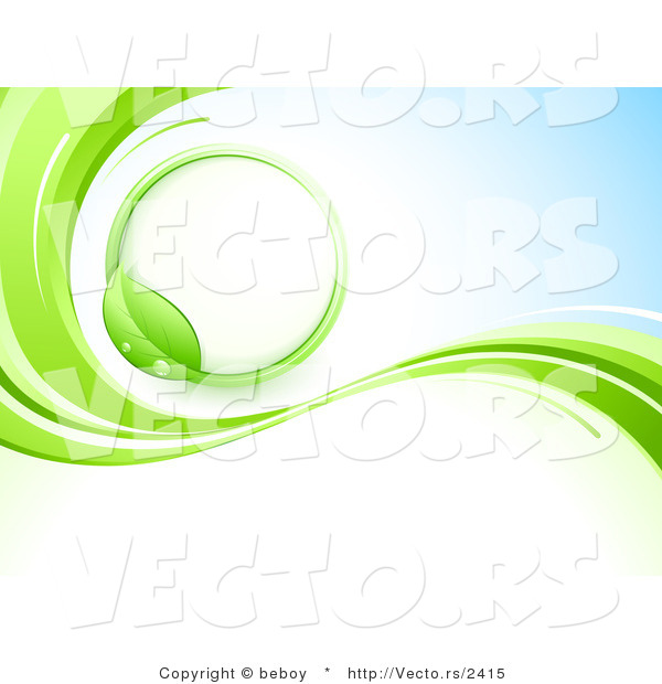 600x620 Vector Of Lime Green Vine Circle Over White And Blue Background