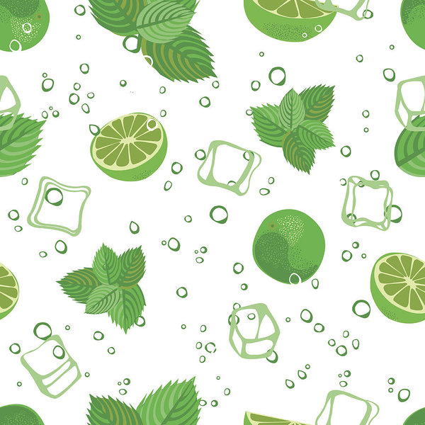 Mojito Seamless Pattern Mojito Green Mint And Lime Vector 600x600 Mojito Seamless Pattern Mojito Green Mint And Lime Vector