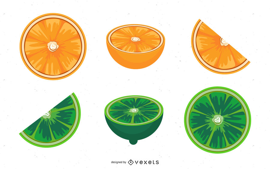 Orange And Lime Vector Set 900x563 Orange And Lime Vector Set