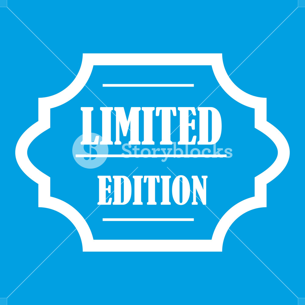 Limited Edition Icon White Isolated On Blue Background Vector 1000x1000 Limited Edition Icon White Isolated On Blue Background Vector