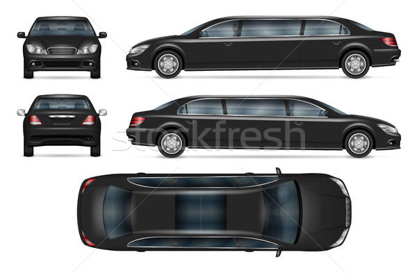 600x393 Realistic Limousine Vector Mock Up Vector Illustration