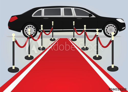 500x357 Red Carpet And Limo Vector Illustration