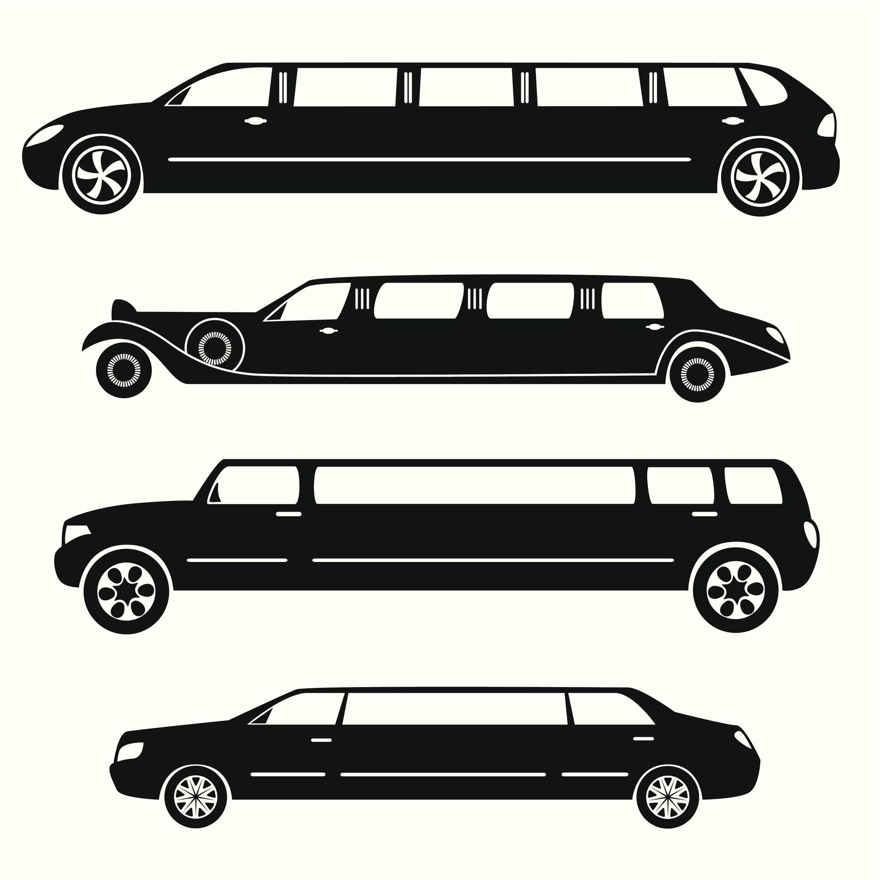 1732x1732 Stretching A Car Into A Limousine Our Fleet Silhouette Vector