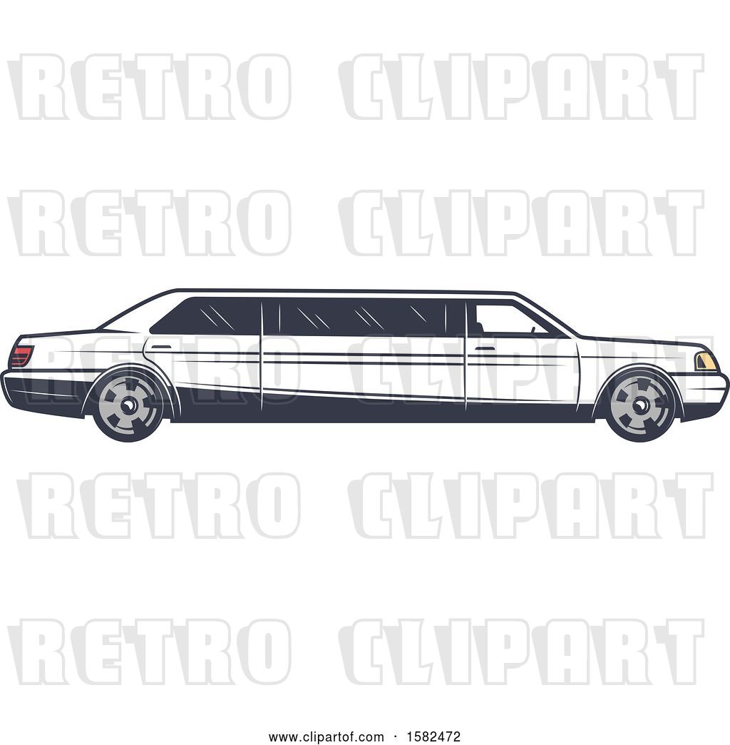 1024x1044 Vector Clip Art Of Retro Wedding Limo