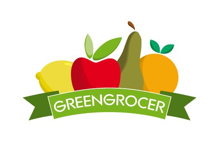 450x318 Vector Abstract Greengrocer Apple, Pear, Orange And Limon