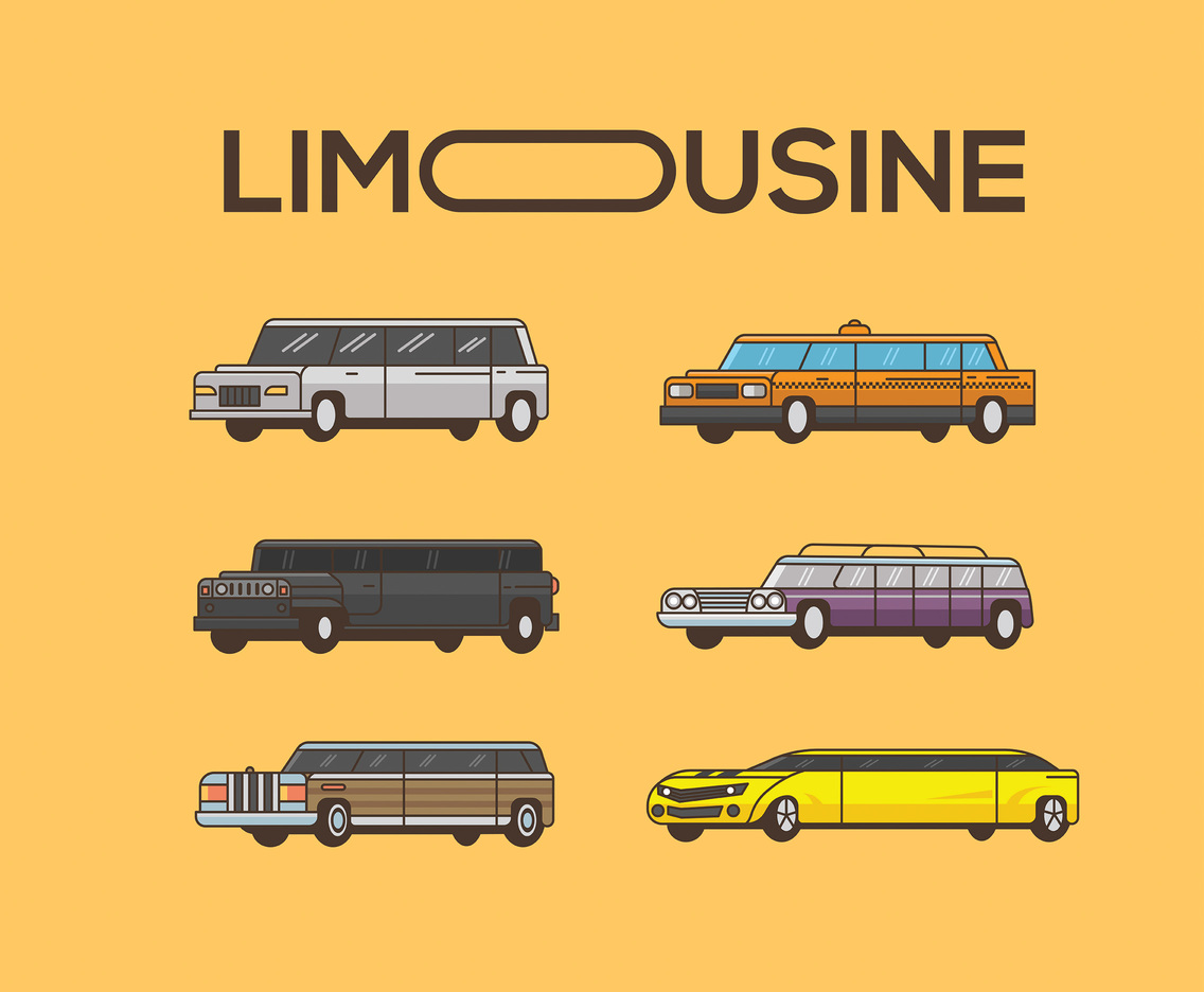 1136x936 Limousine Vector Orange Background Vector Art Graphics