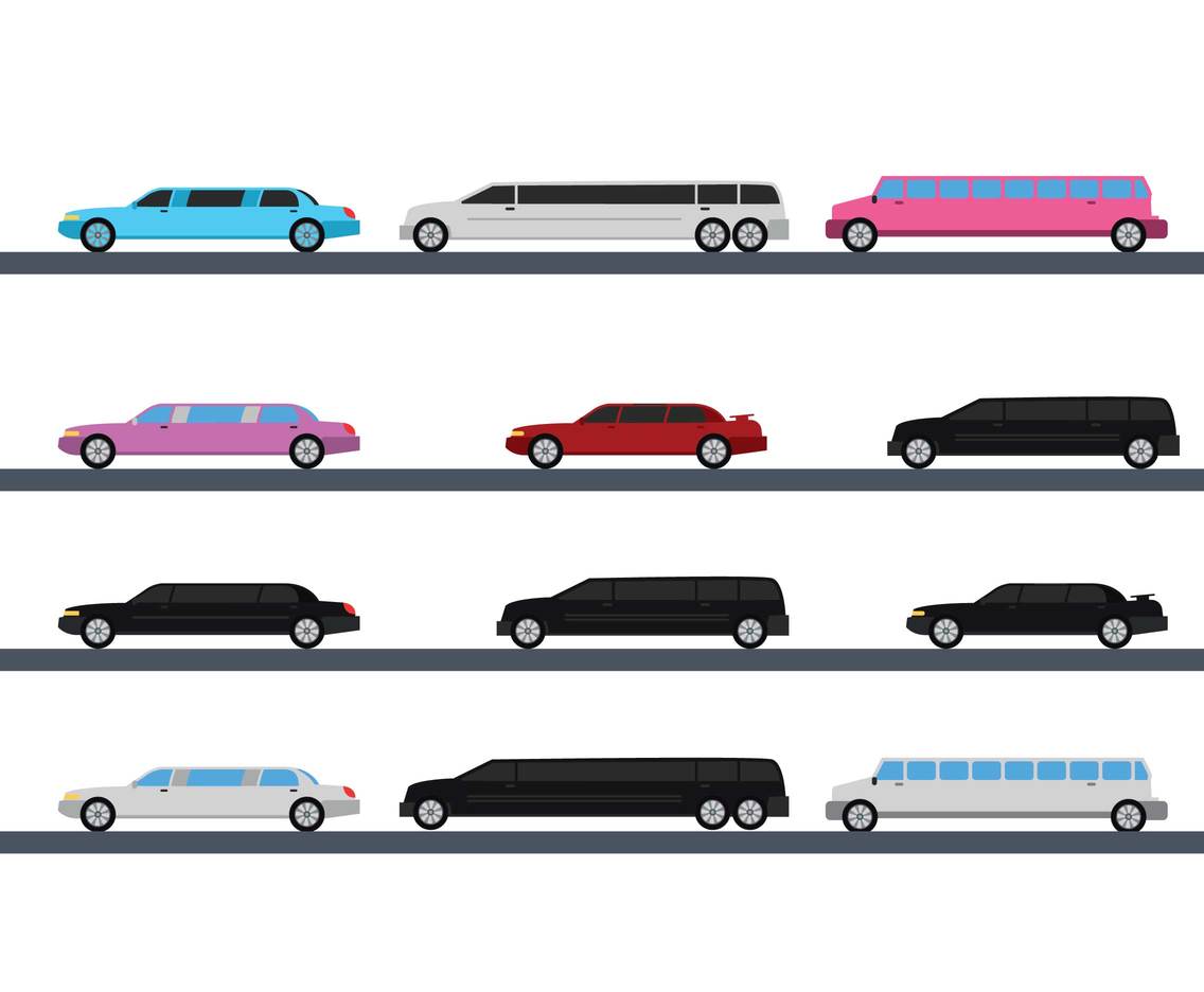 1136x936 Limousine Vector Set Vector Art Graphics