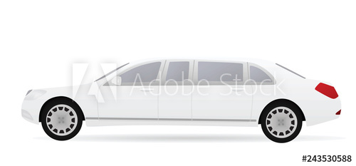 500x233 Limousine Vector Illustration