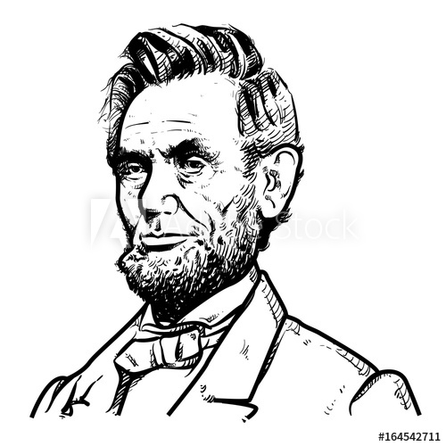 500x500 Abraham Lincoln Vector Illustration, Abraham Lincoln Drawing