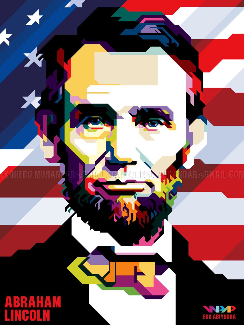 1024x1365 Interesting Digital Style Portrait Of Abraham Lincoln In Front