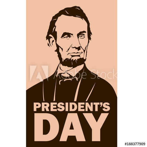 500x500 President Day Lincoln Vector Illustration Flat Style Front