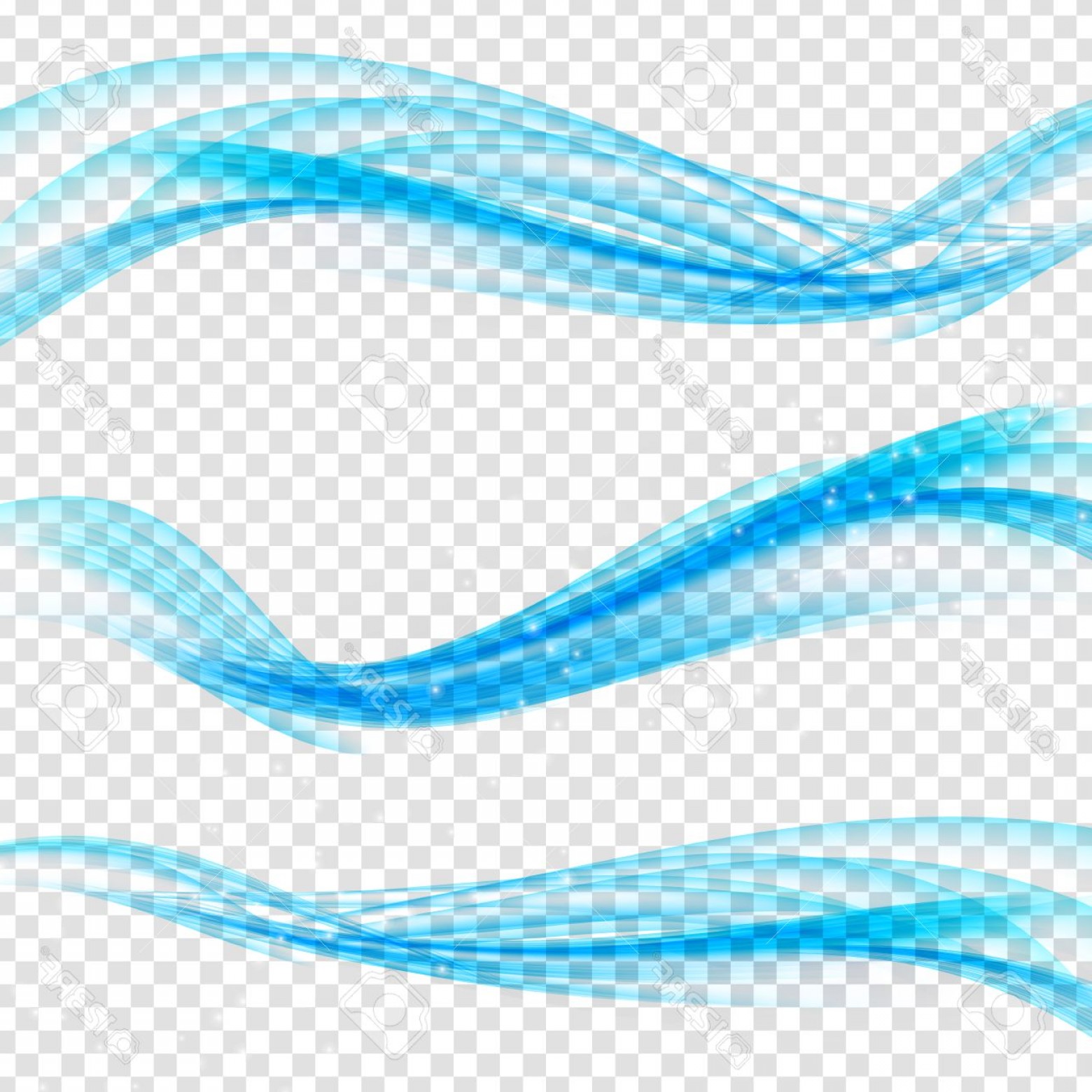 1560x1560 Photostock Vector Abstract Blue Wave Set On Transparent Background