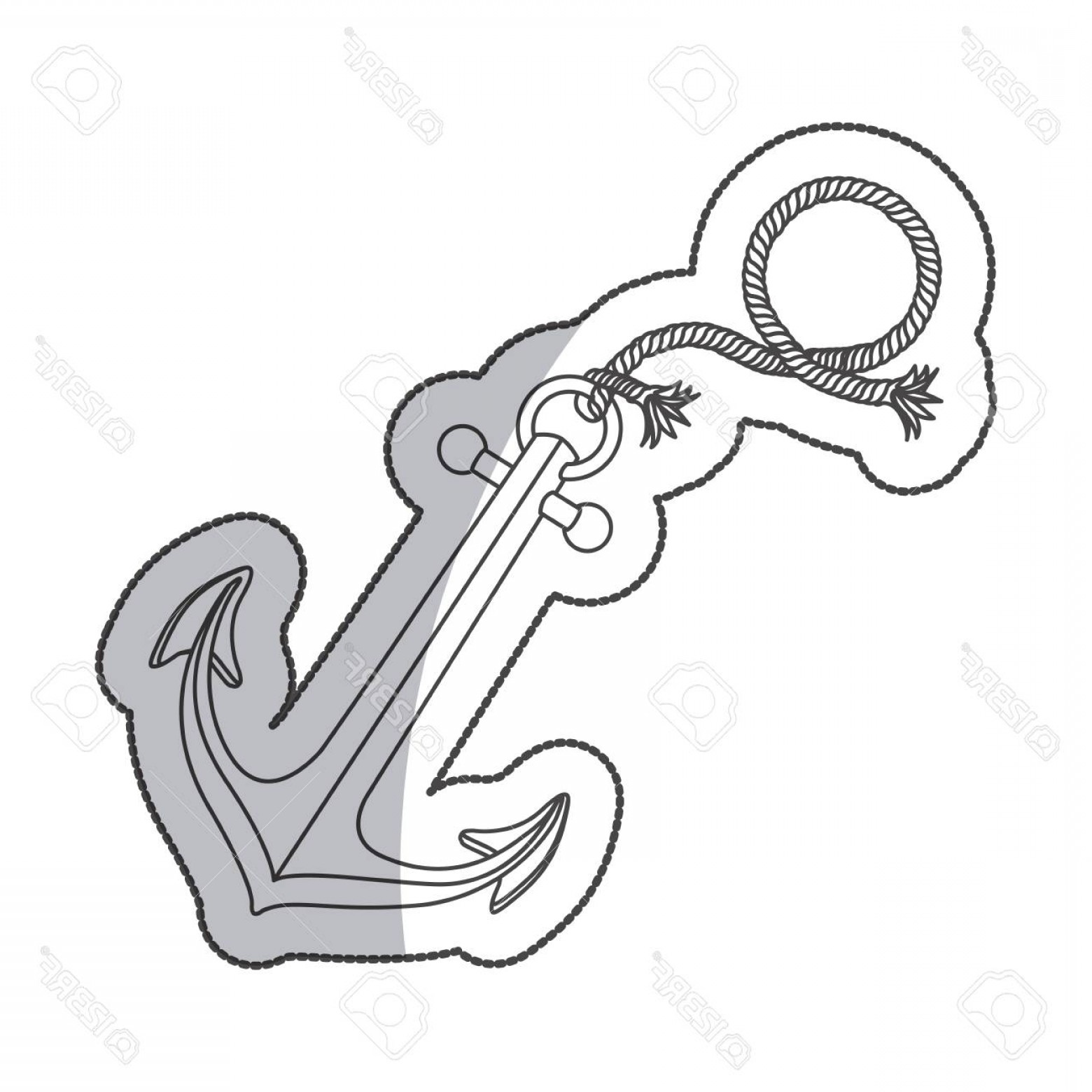 1560x1560 Photostock Vector Sticker Silhouette Anchor Design With Rope Break