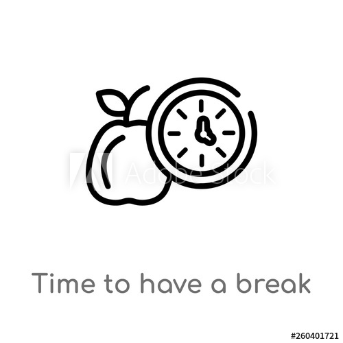 500x500 Outline Time To Have A Break Vector Icon Isolated Black Simple