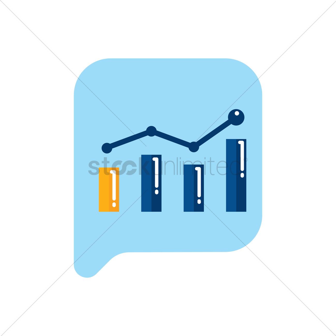 Bar And Line Chart Icon Vector Image 1300x1300 Bar And Line Chart Icon Vector Image