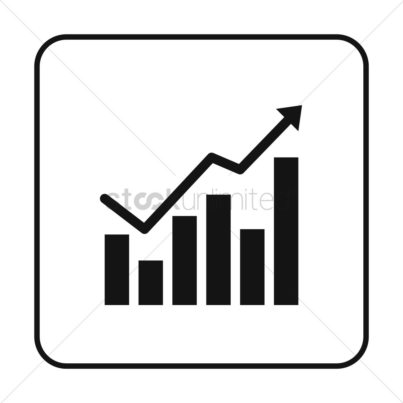 Graph Bars And Line Chart Vector Image 1300x1300 Graph Bars And Line Chart Vector Image