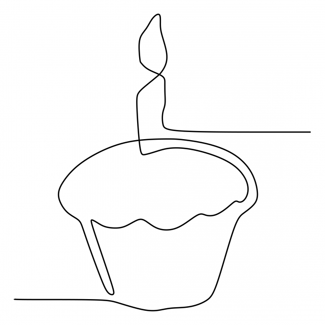 Single Line Drawing Birthday Cake Minimalism Design Vector 640x640 Single Line Drawing Birthday Cake Minimalism Design Vector