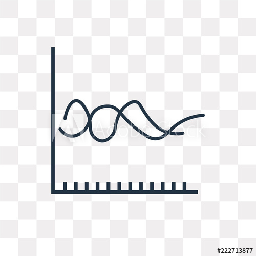 500x500 Line Graph Vector Icon Isolated On Transparent Background, Line