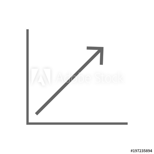 500x500 Financial Chart With Uptrend Line Graph Chart Vector Icon