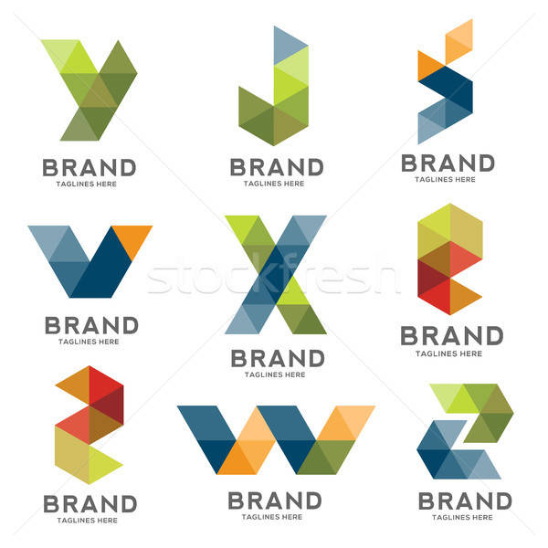 600x600 Set Of Letter Geometric Logo Vector Vector Illustration
