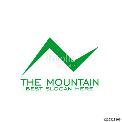 500x500 Simple Mountain Logo Graphic Design, Vector Icons Stock Image
