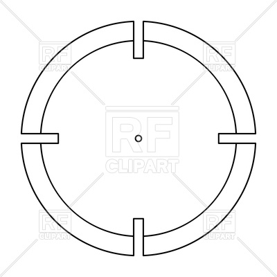 400x400 Gun Sight Outline On White Background Vector Image Of Silhouettes