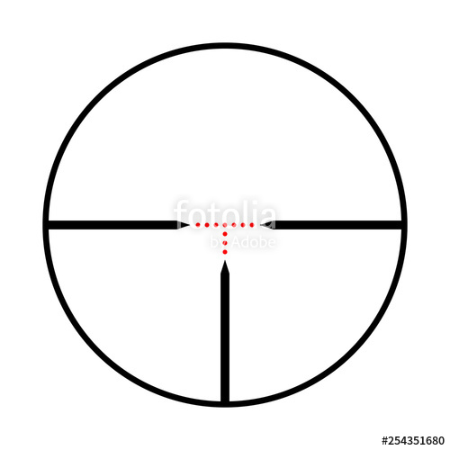 500x500 Ooptical Sight Of A Sniper Gun From Black Lines And Red Points