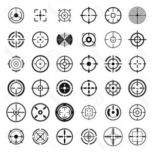 300x300 Photostock Vector Crosshair Target Scope Sight Icons Set Simple