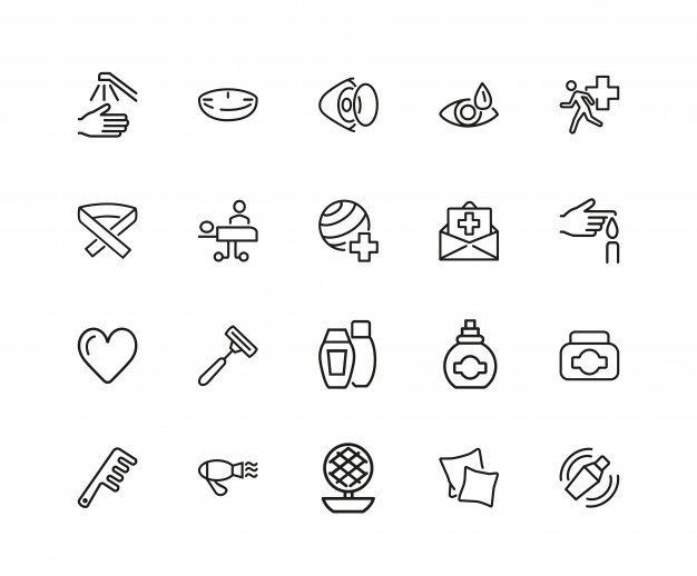 626x518 Self And Personal Care Icons Set Of Twenty Line Icons Insurance